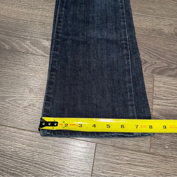 Express DPD Jeans Womens 28 (30) Low Rise Flare Dark Wash Deluxe Premium Denim - Picture 6 of 9